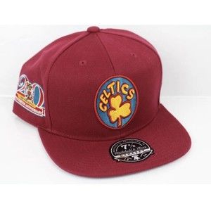 Mitchell & Ness Boston Celtics 20th Anniversary Hat Size 7 3/4 Cardinal Red